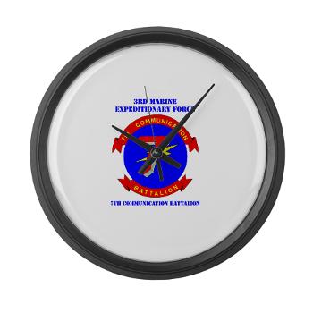 7CB - M01 - 03 - 7th Communication Battalion with Text - Large Wall Clock